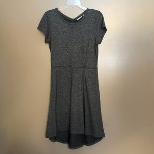 Halogen Grey jersey dress with pin up, high low